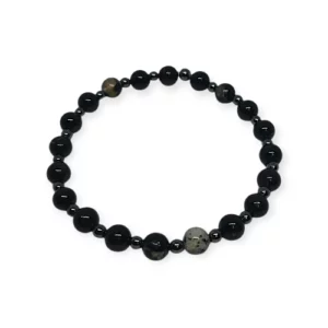 Bransoletka turmalin/hematyt