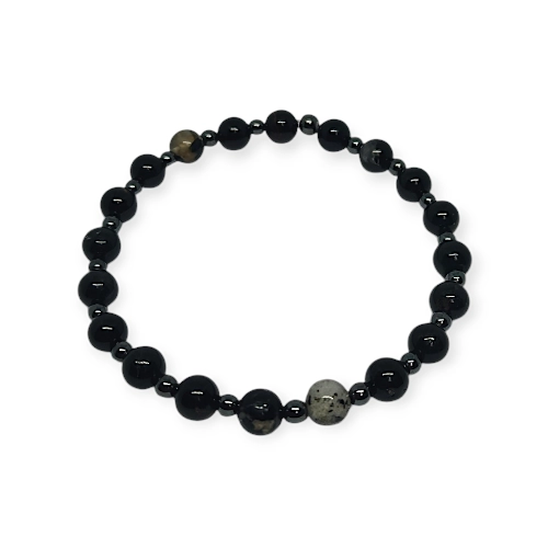 Bransoletka turmalin/hematyt