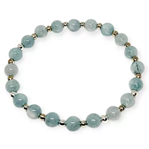 Bransoletka akwamaryn/hematyt
