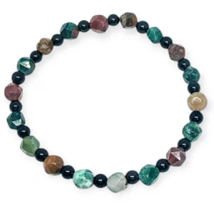 Bransoletka agat indyjski/agat czarny