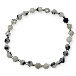 Bransoletka kamień księżycowy/hematyt