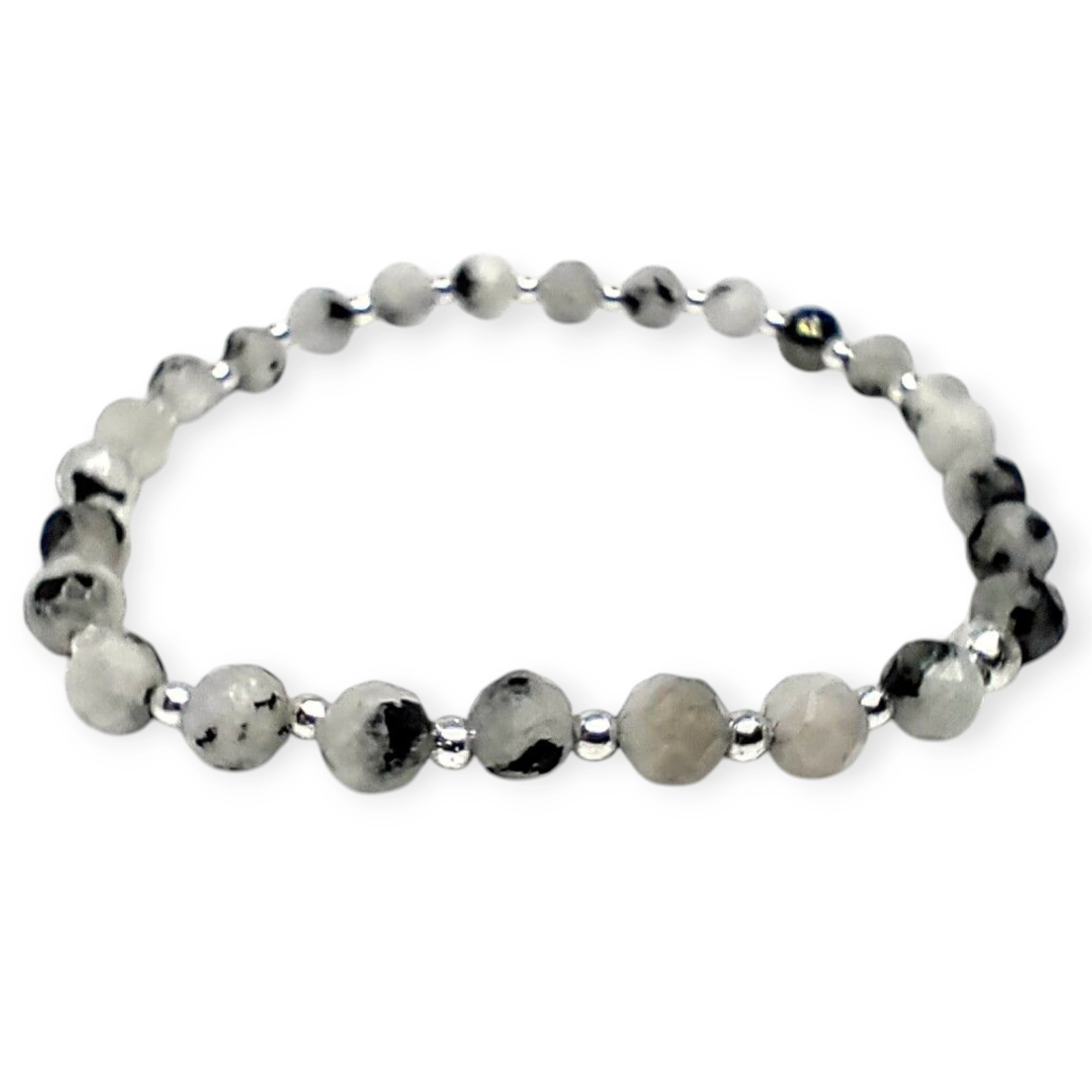 Bransoletka kamień księżycowy/hematyt - Image 2