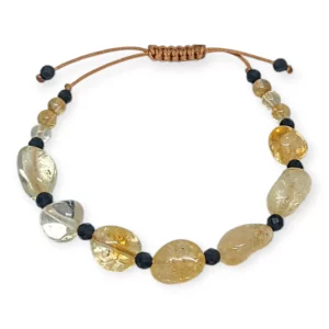 Bransoletka cytryn/obsydian