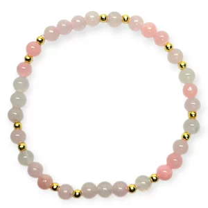 Bransoletka kwarc różowy/hematyt